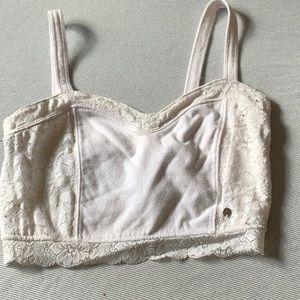 Abercrombie & Fitch White Lacey Crop Top